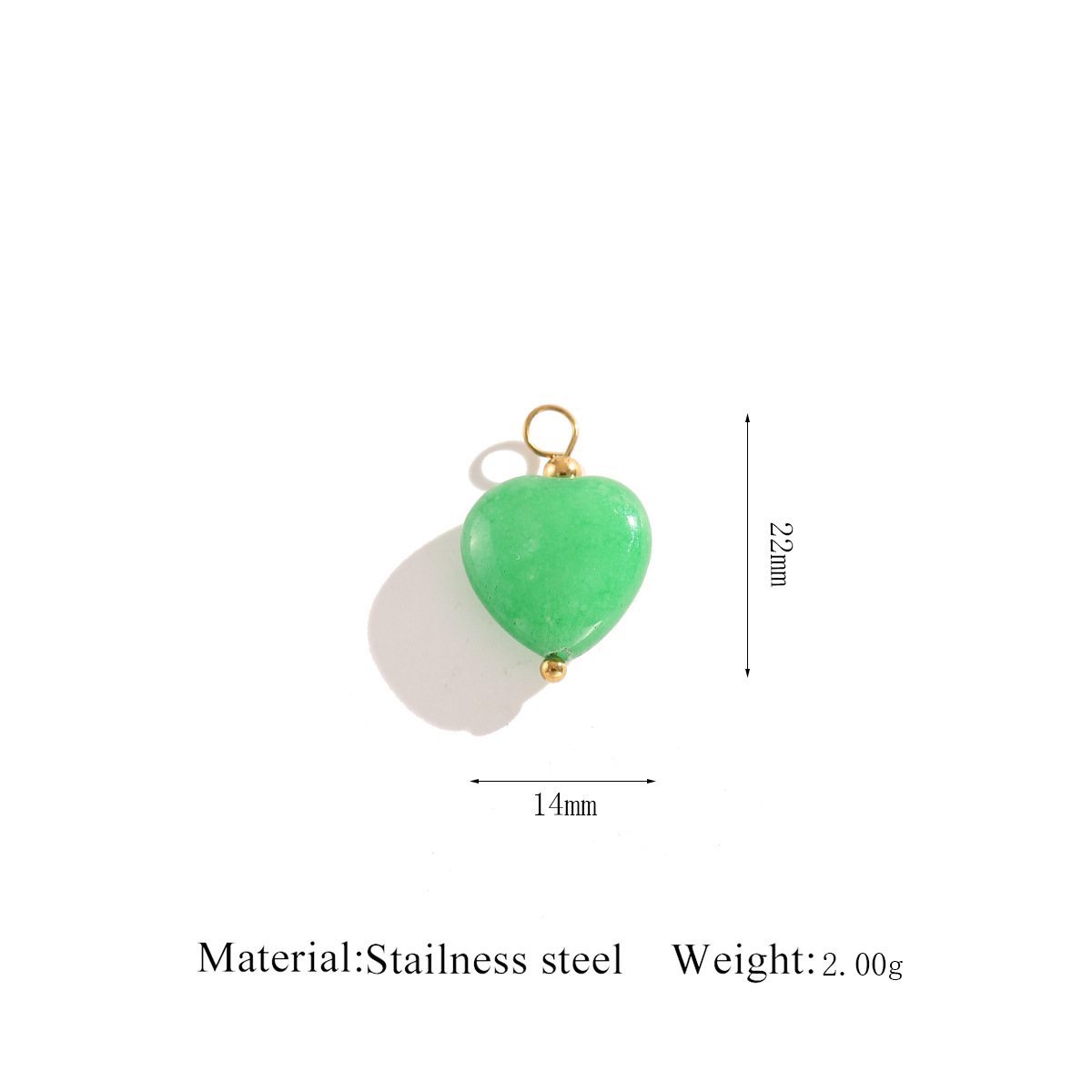 6:Bead needle   stone bead pendant-green