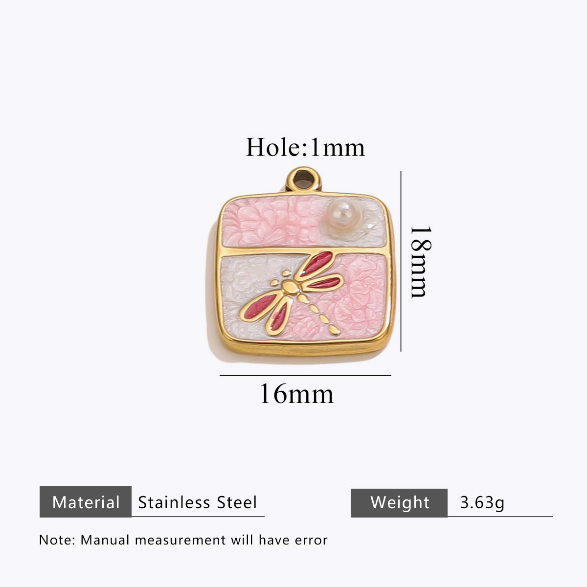 1:Dragonfly pendant-pink white red