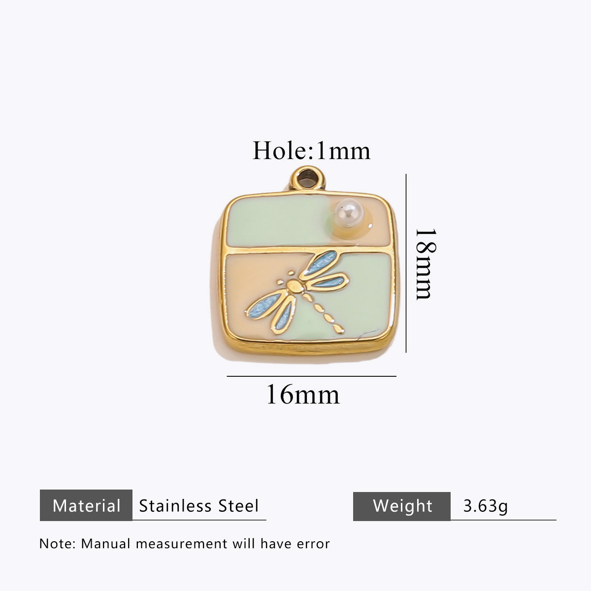 2:Dragonfly pendant-green, yellow and blue