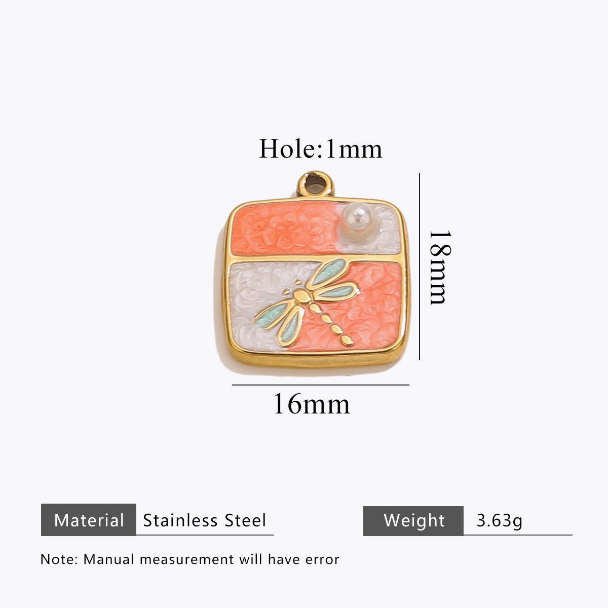 3:Dragonfly pendant-orange white green