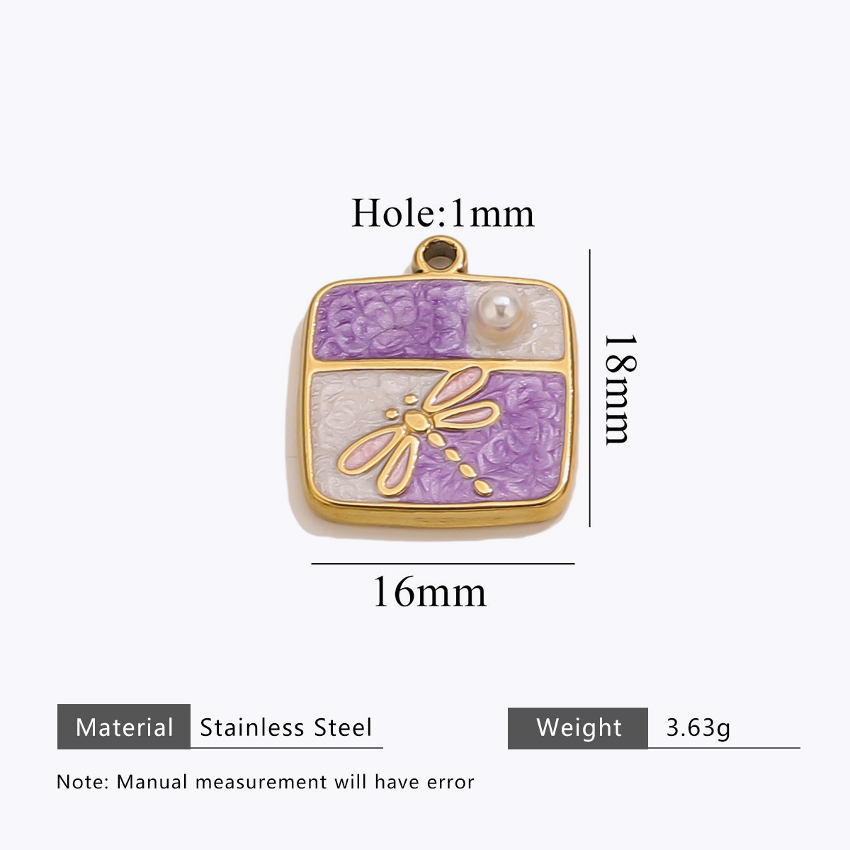 4:Dragonfly pendant-purple white pink