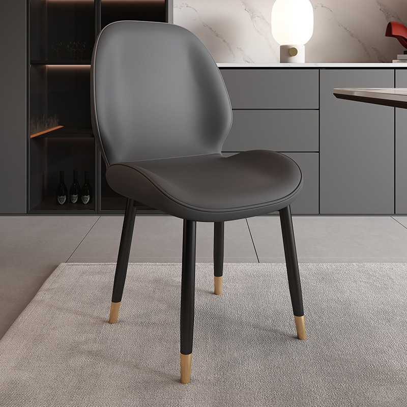 dark gray leather gold legs