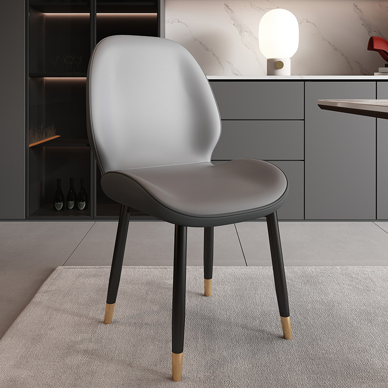 light gray leather gold legs