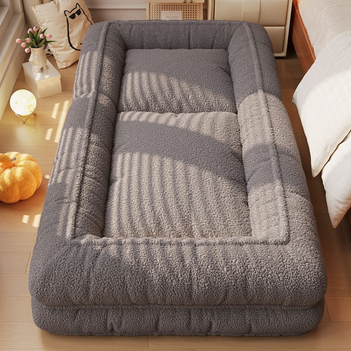 gray [skin-friendly lamb velvet]