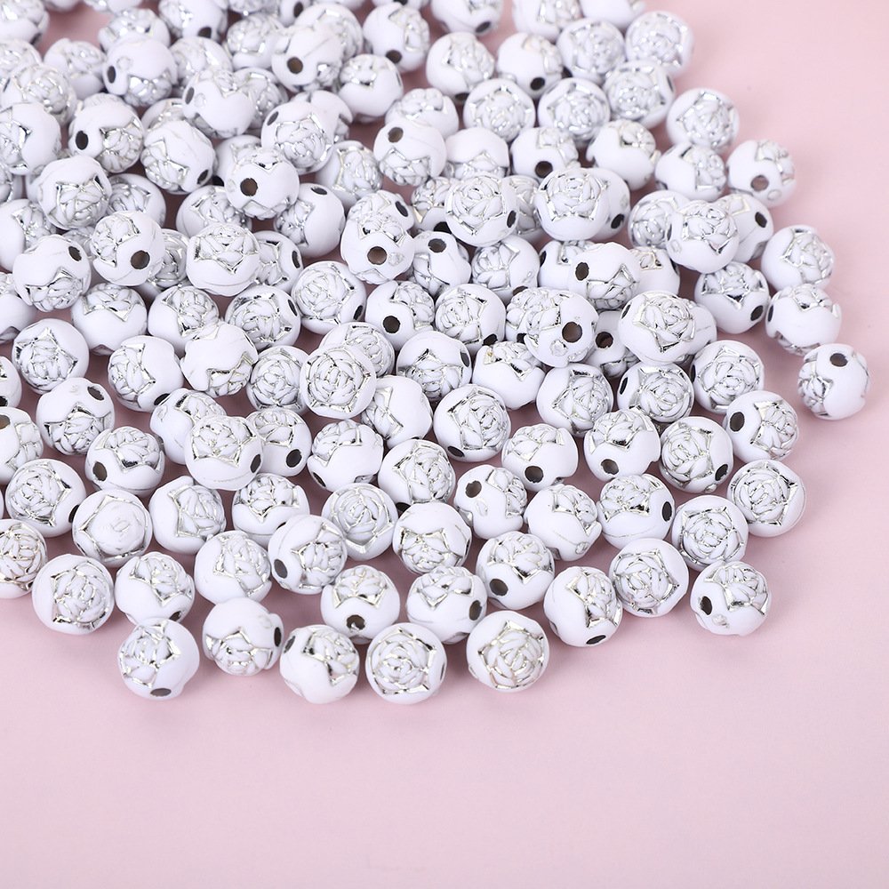 3:Rose ball white and silver