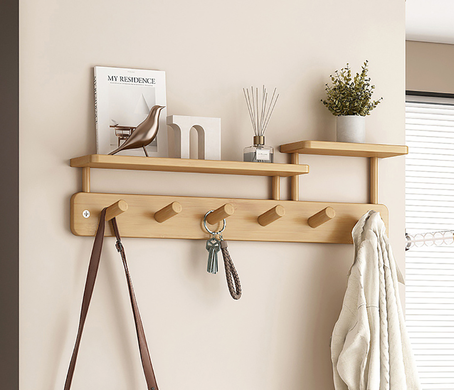 [original color] six hooks-upgraded shelf model/59x11x17cm