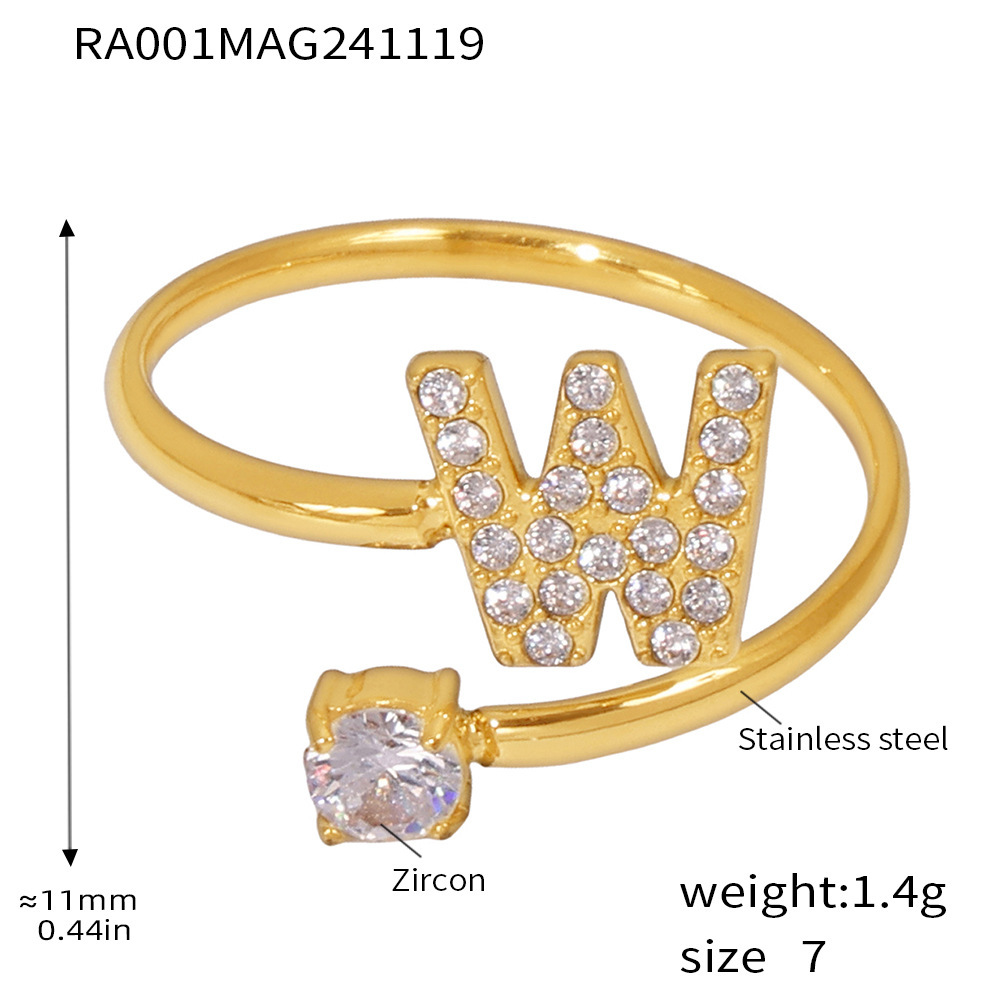102:RA001-Gold-W Ring-free size Size 7