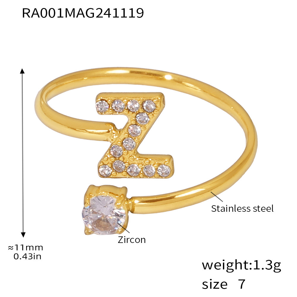 105:RA001-Gold-Z Ring-free size Size 7