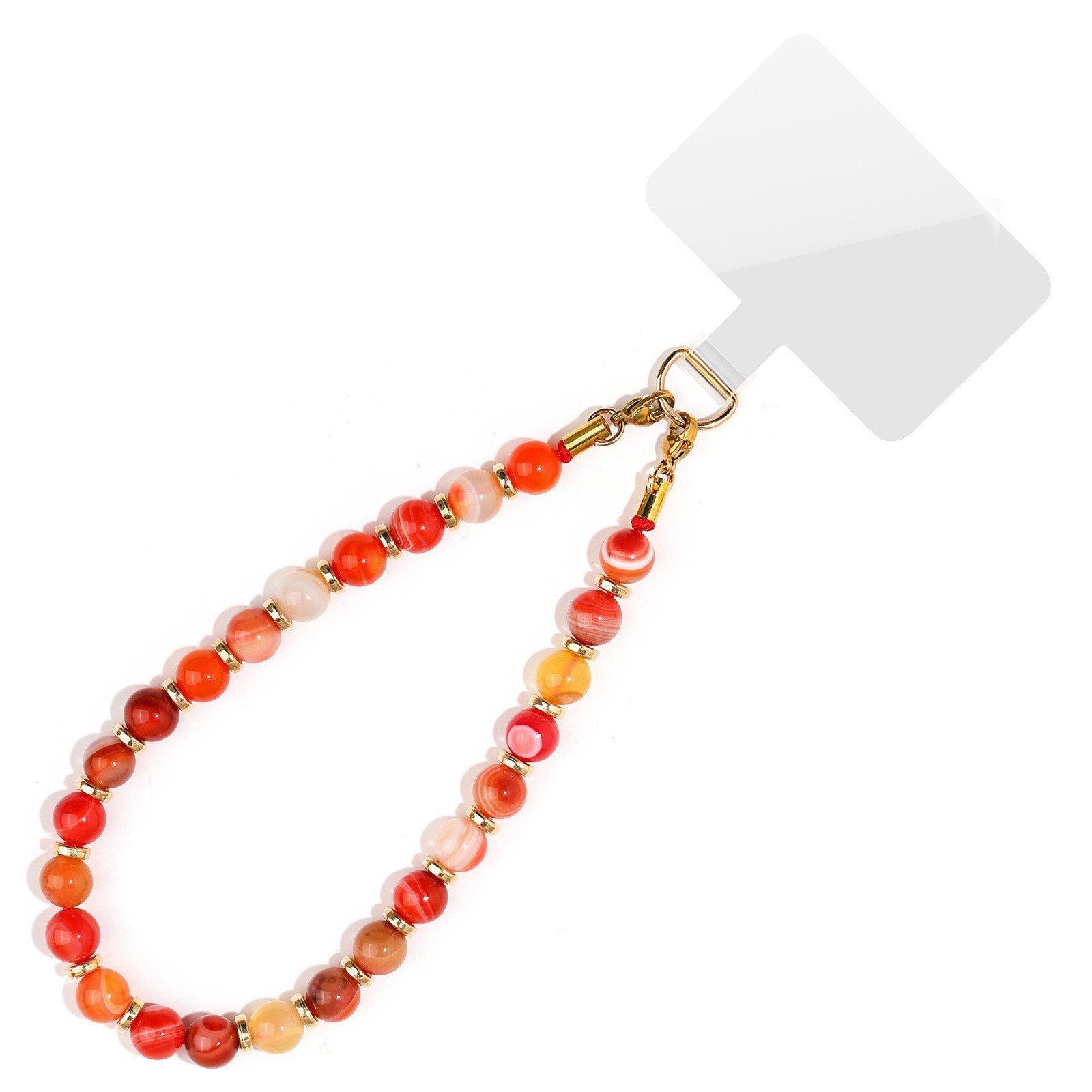 6:Red striped agate mobile phone chain