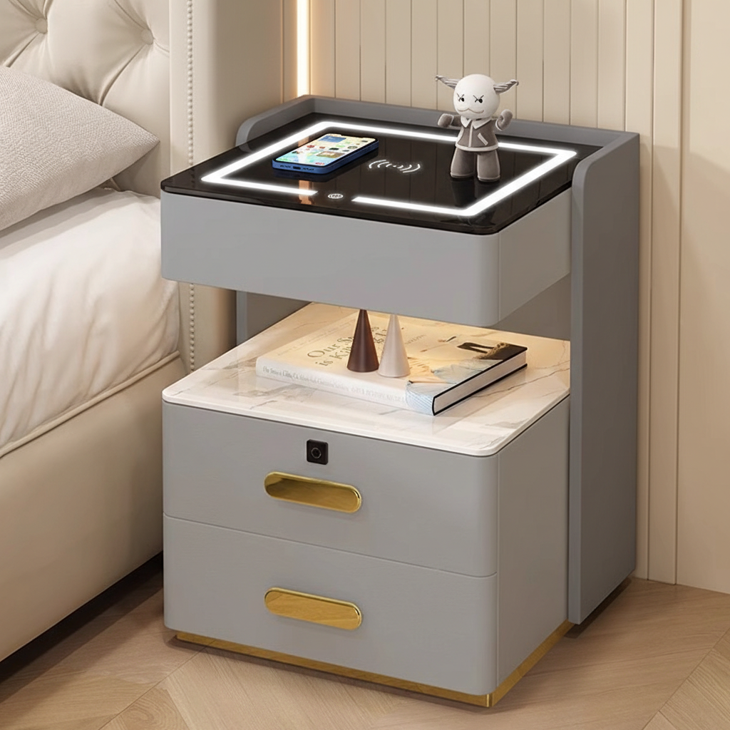 Dark gray light   three-color light   wireless charging   USB   audio   fingerprint lock