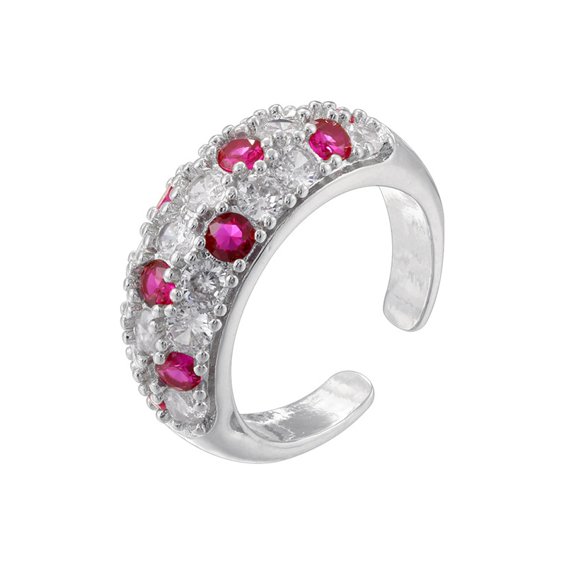 2:White gold rose diamond ring