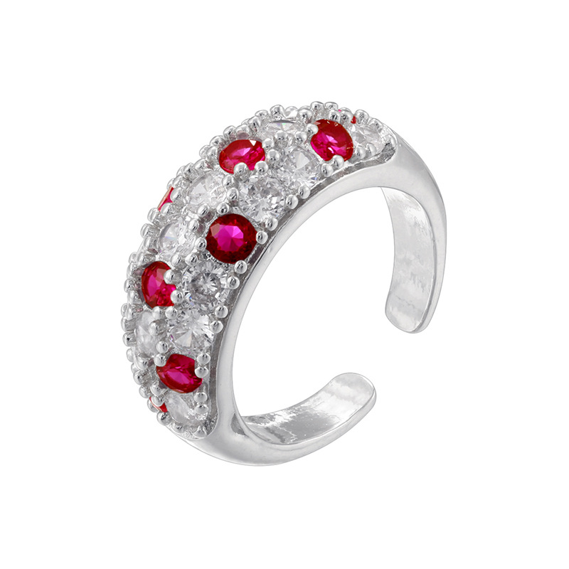 4:White gold red diamond ring