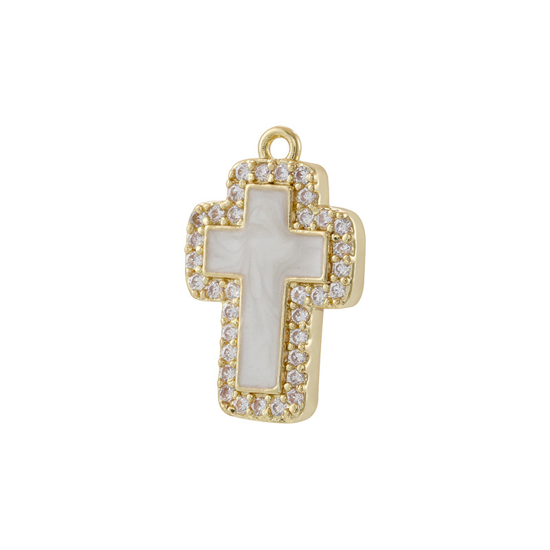 3:Golden white diamond white cross