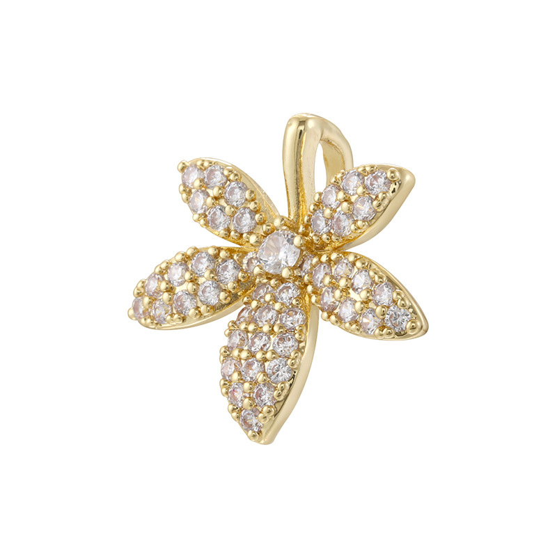 1:Golden white diamond bee pendant