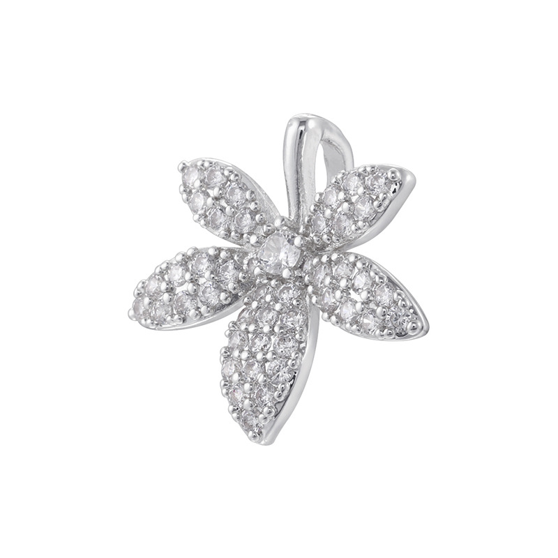 2:White gold white diamond bee pendant