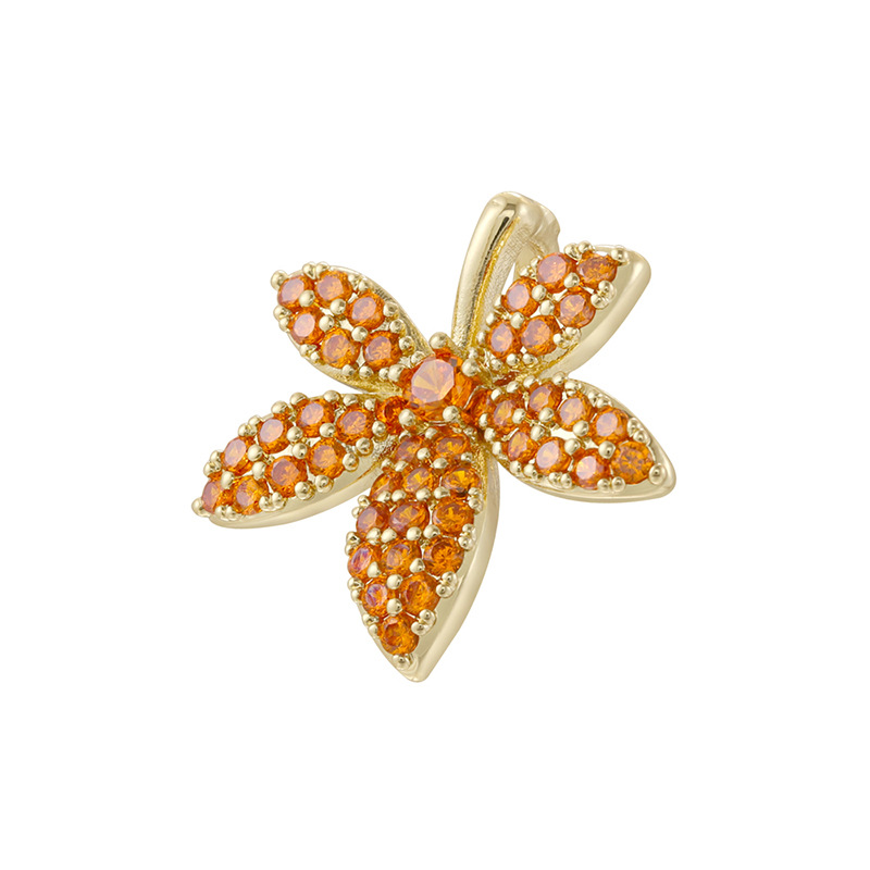 5:Golden orange diamond bee pendant