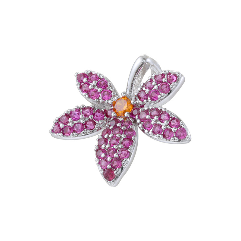 8:White gold rose diamond bee pendant