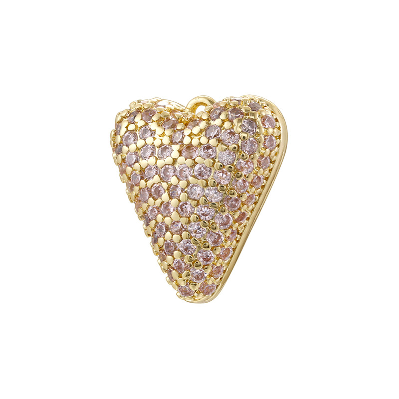 1:Golden pink diamond love pendant