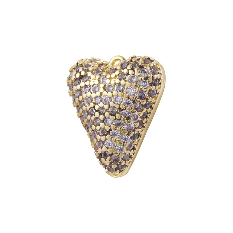 3:Golden purple diamond love pendant