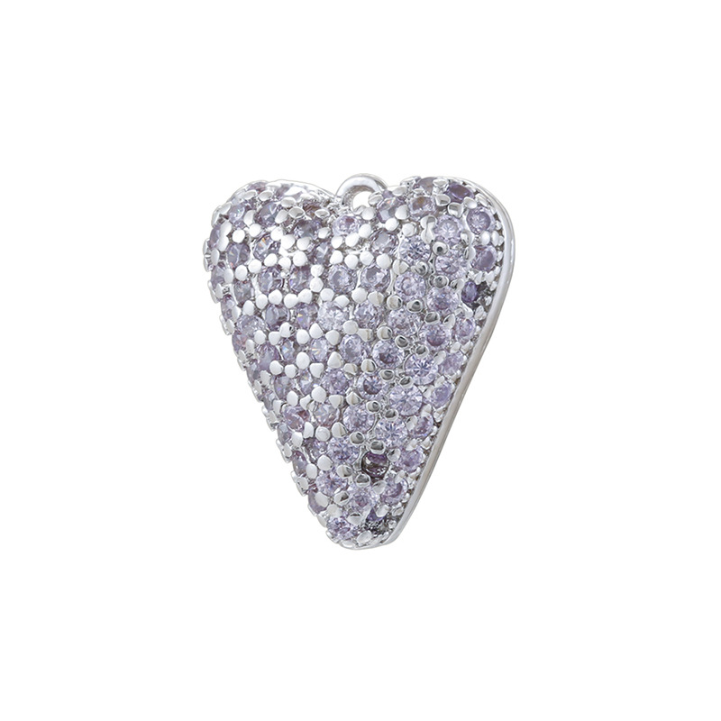 4:White gold purple diamond love pendant