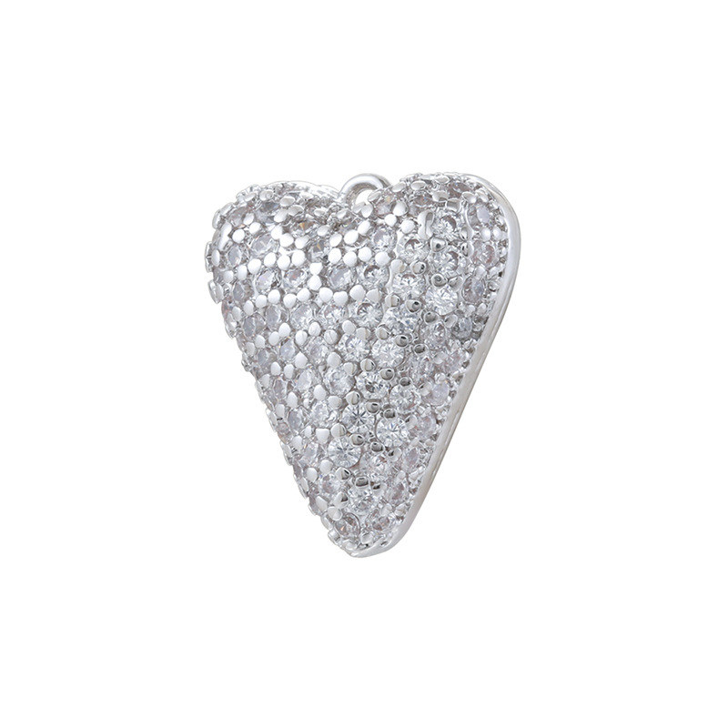 6:White gold white diamond love pendant