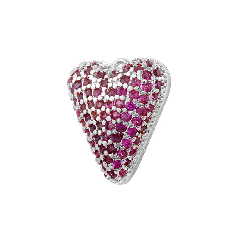 8:White gold rose diamond love pendant