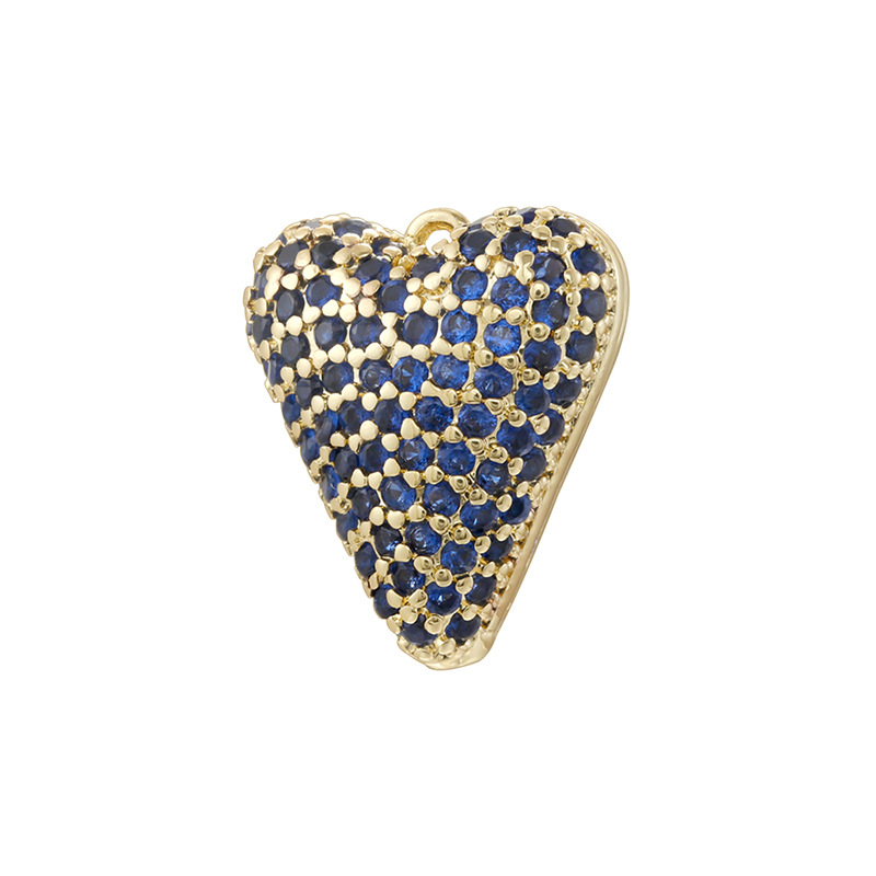 11:Golden blue diamond love pendant