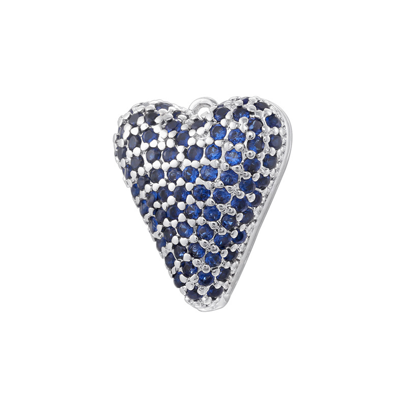 12:White gold blue diamond love pendant