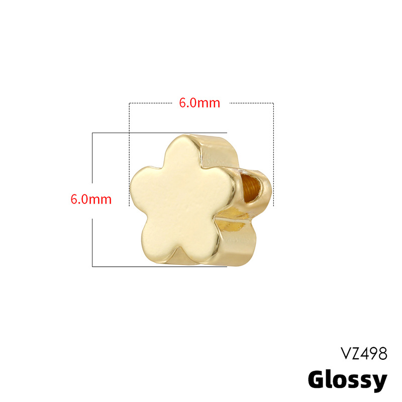 1:Vz498 golden 6mm five-petal flower