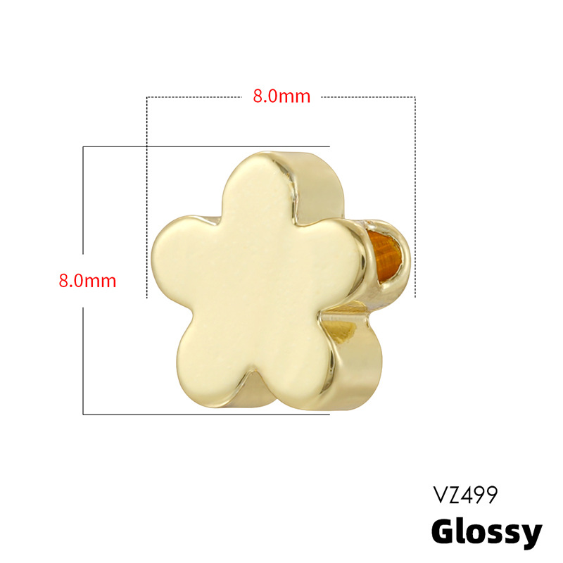 4:Vz499 golden 8mm five-petal flower
