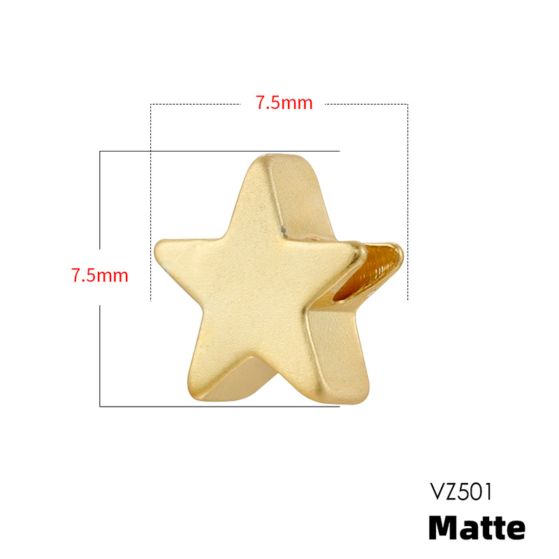 12:Vz501 gold 7.5mm frosted five-pointed star