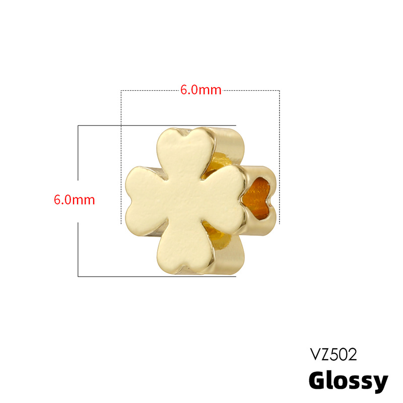 13:Vz502 gold 6mm four-leaf clover