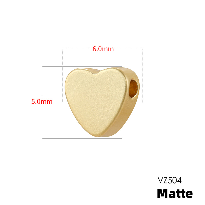 21:Vz504 gold 6mm frosted love heart