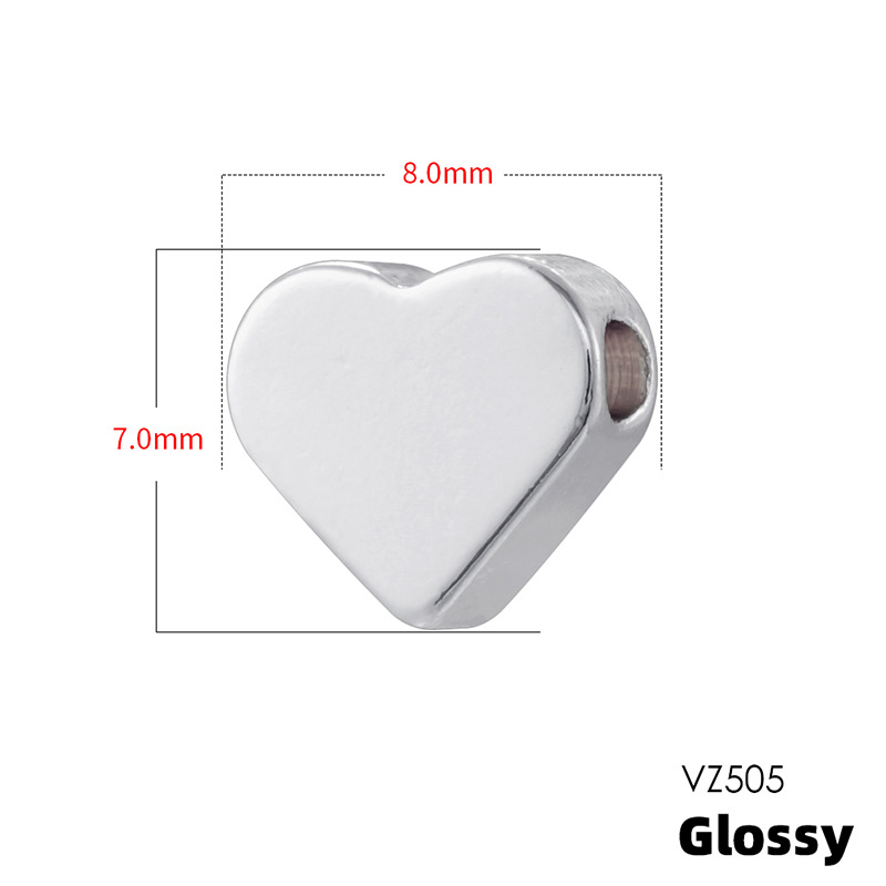 23:Vz505 white gold 8mm heart