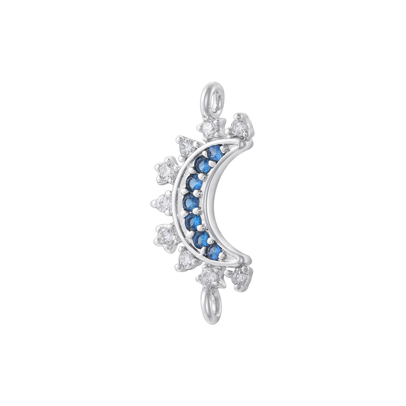 6:Vd2161 white gold blue diamond double hanging moon