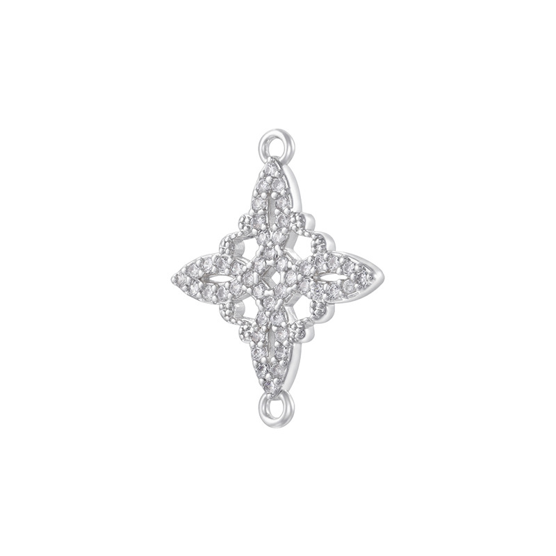 8:Vd2172 white gold double hanging white diamond