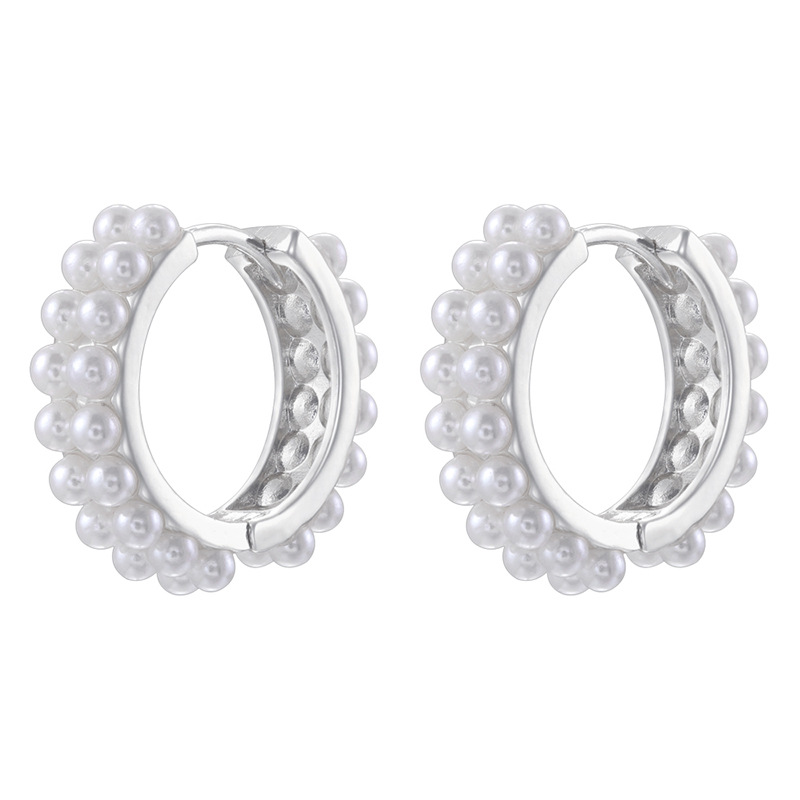 10:Ve1759 white gold pearl earrings 1 pair