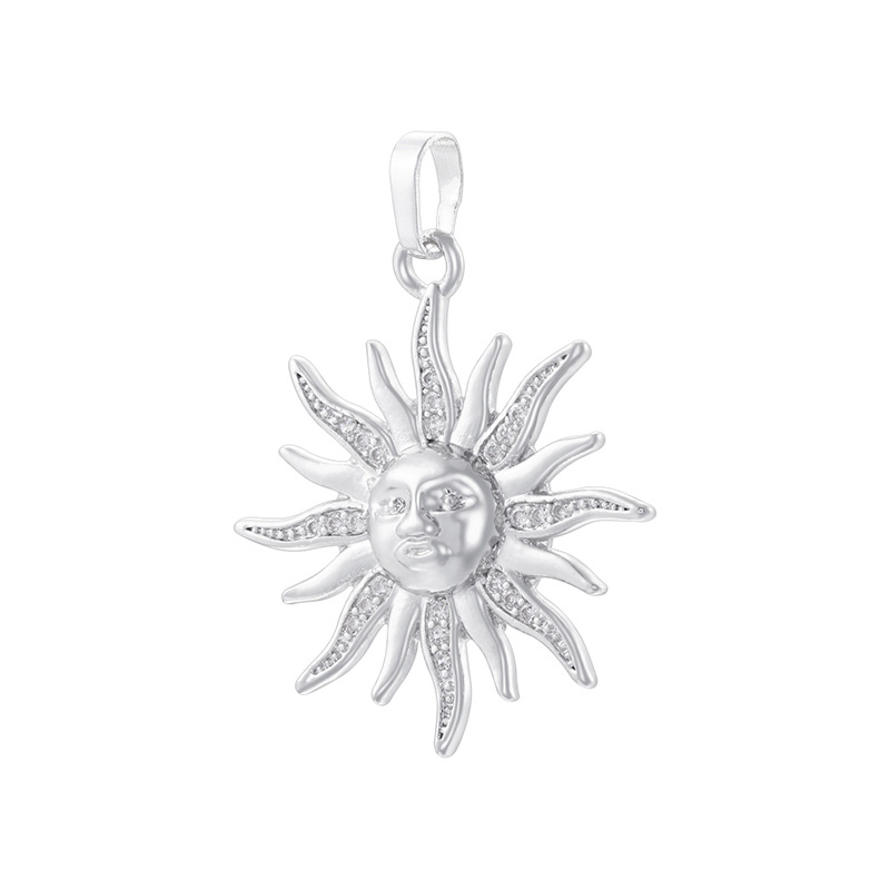 16:Vd2168 white gold white diamond smiley sunflower