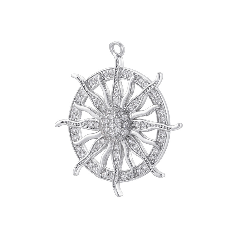 30:Vd2183 white gold white diamond round sunflower