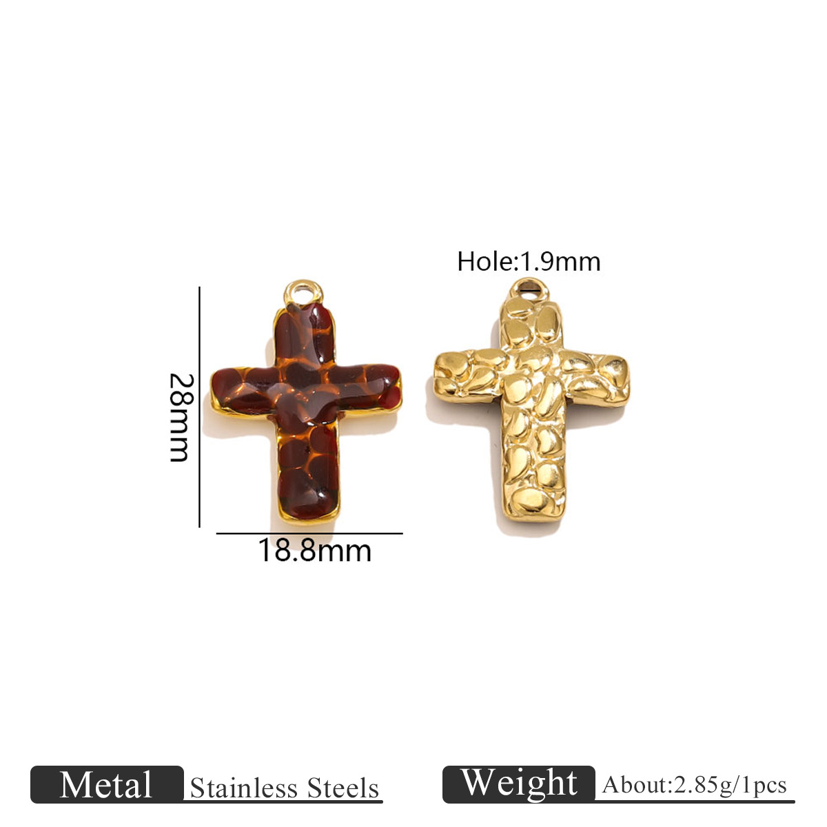 8:Cross leopard print pendant brown