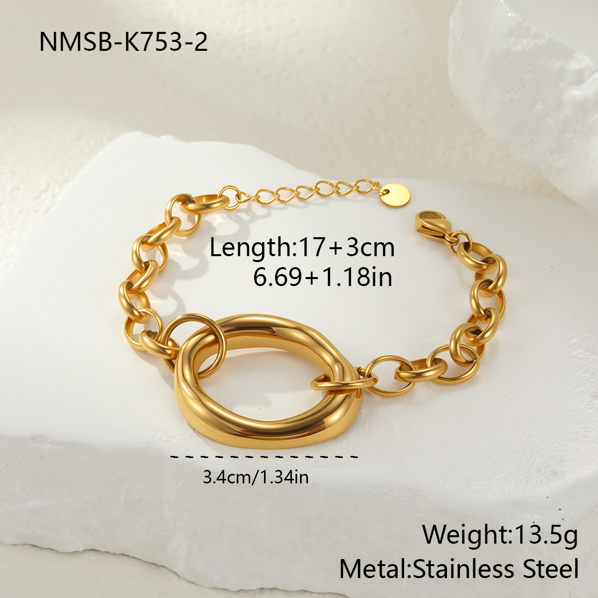 2:Nmsb-k753-2 gold bracelet