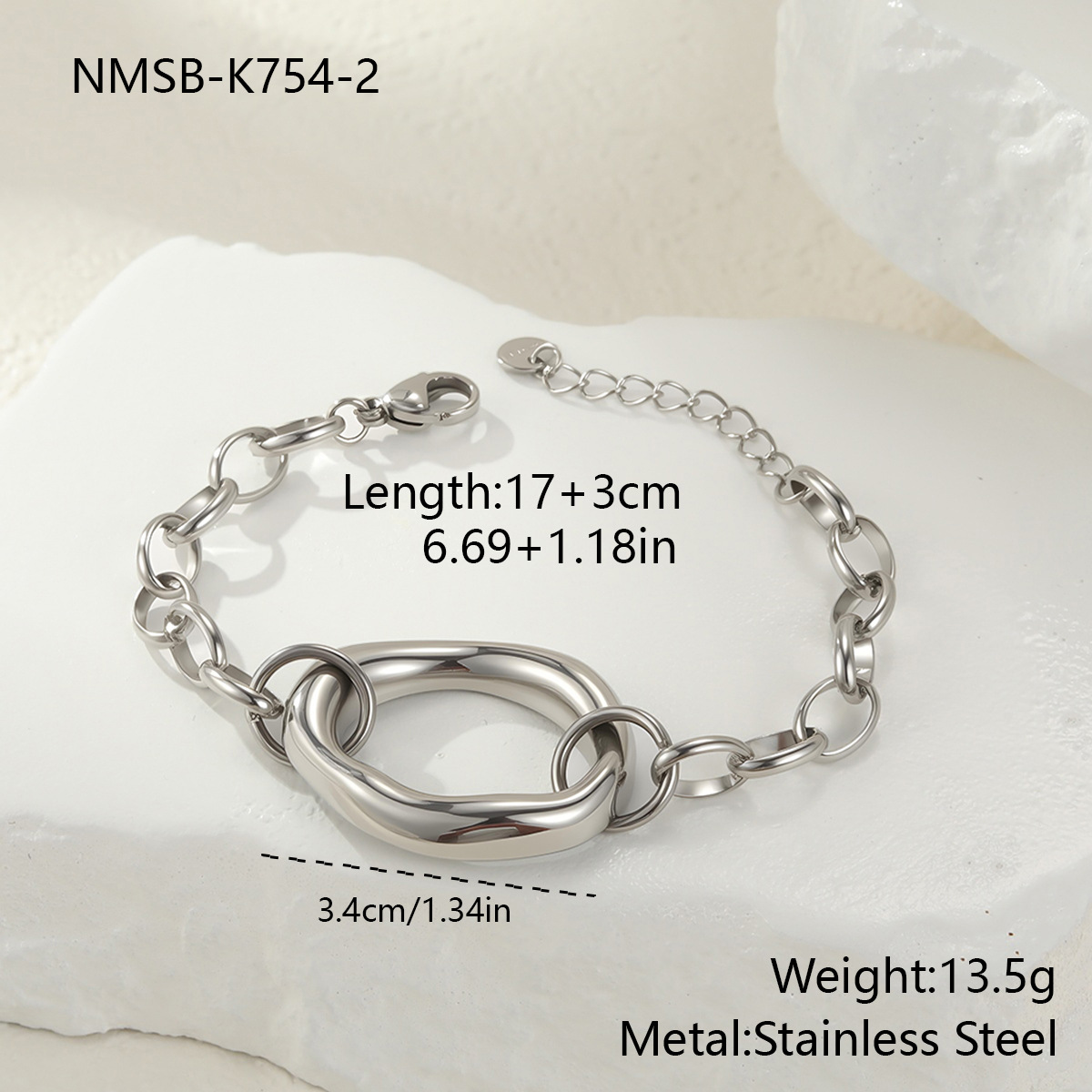 6:Nmsb-k754-2 steel color bracelet