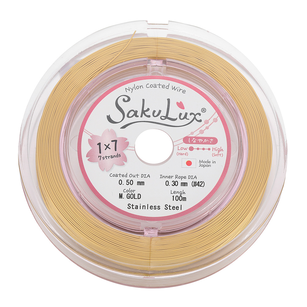 6:0.5mm steel wire--gold 100m /roll