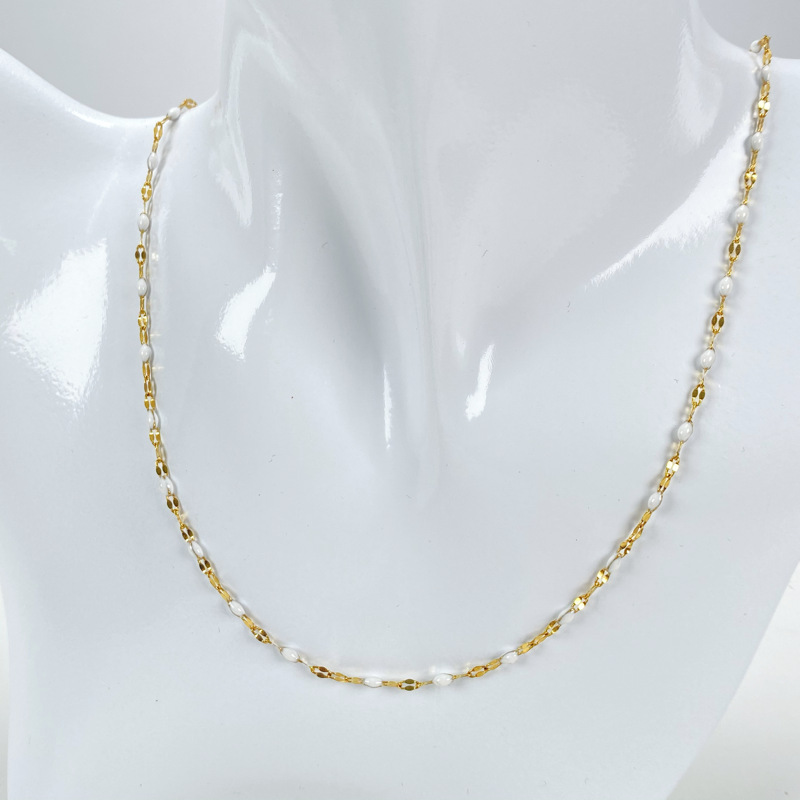 white 40cm,5cm extender chain