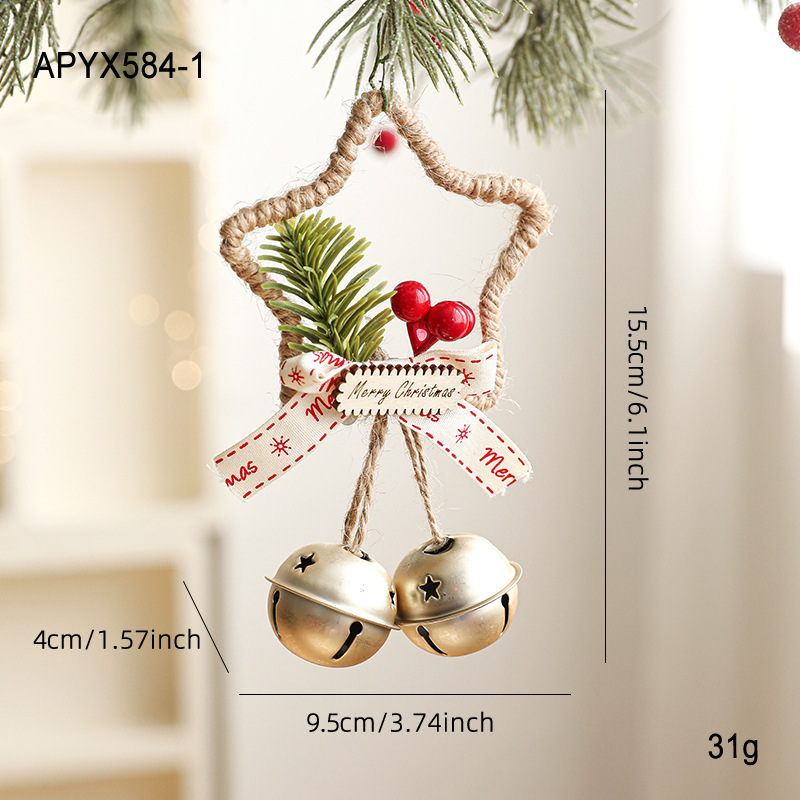 Golden five-pointed star bell