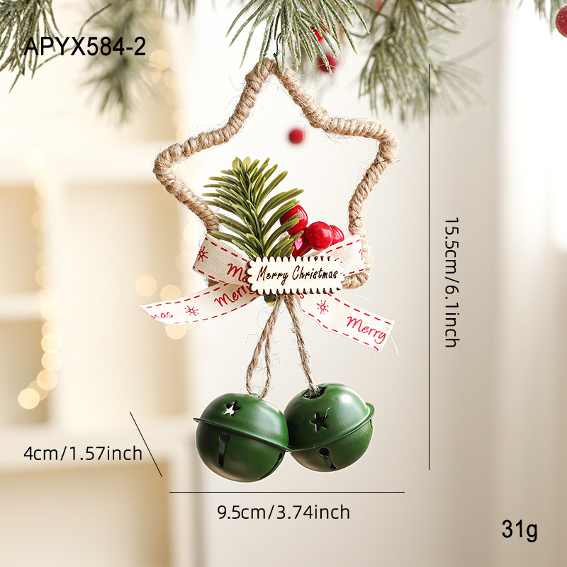 Green five-pointed star bell