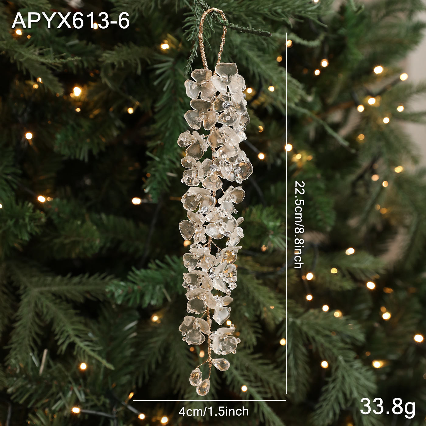 J type transparent flower pendant