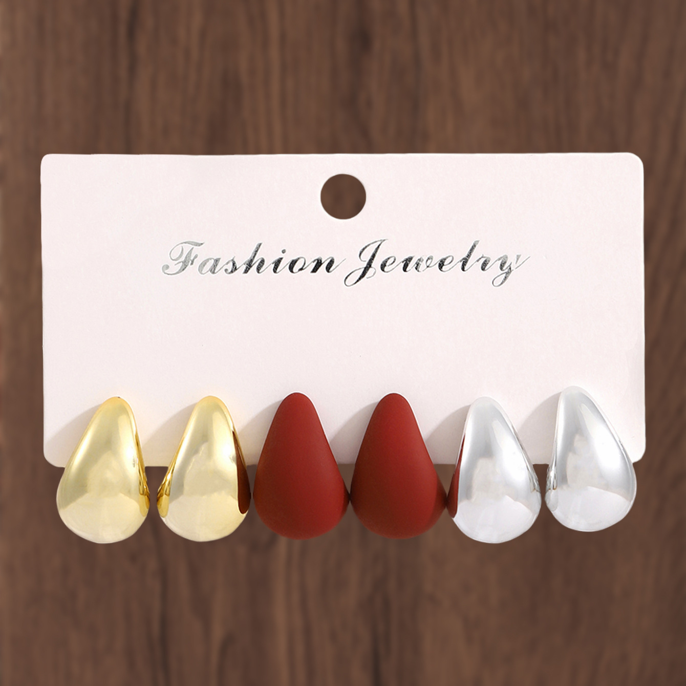 11:Environmental protection-gold, red and silver (water droplets)-3 pairs