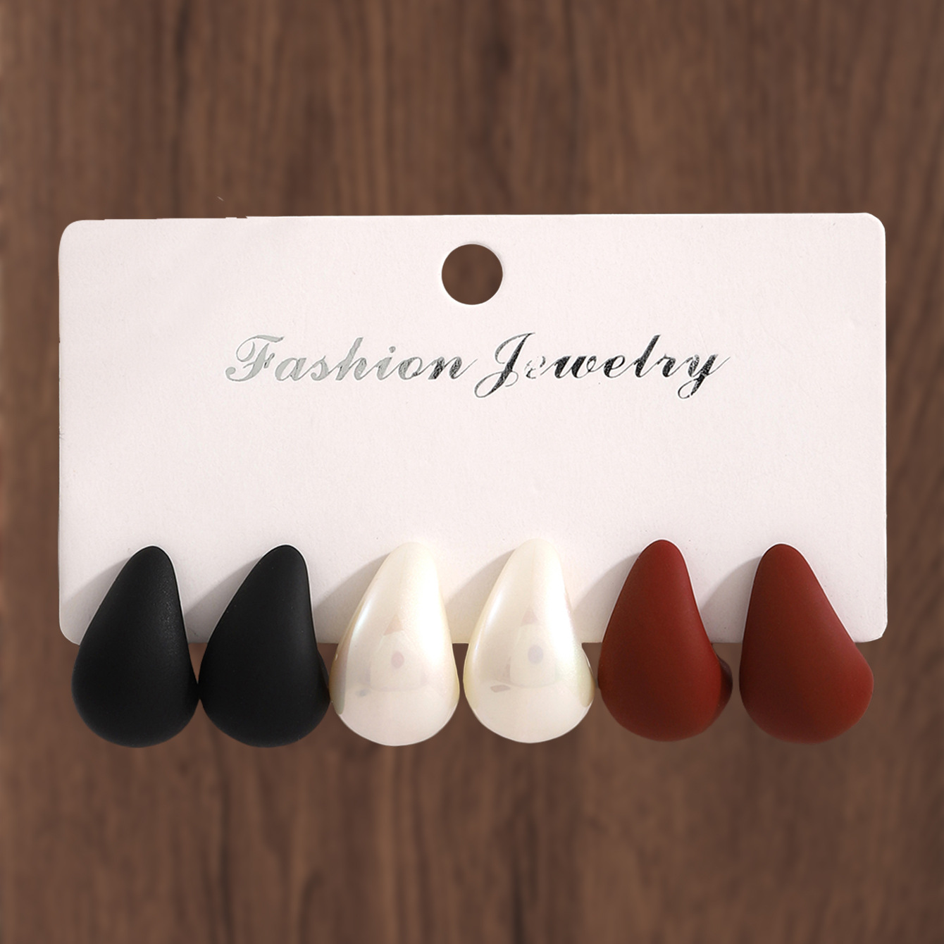 12:Environmentally friendly - black, white and red (water droplets) - 3 pairs