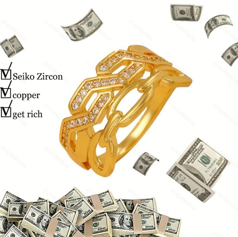 14:Copper-micropaved zirconia chain ring